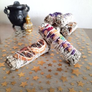 Alternative view of Salvia blanca con naranja y canela